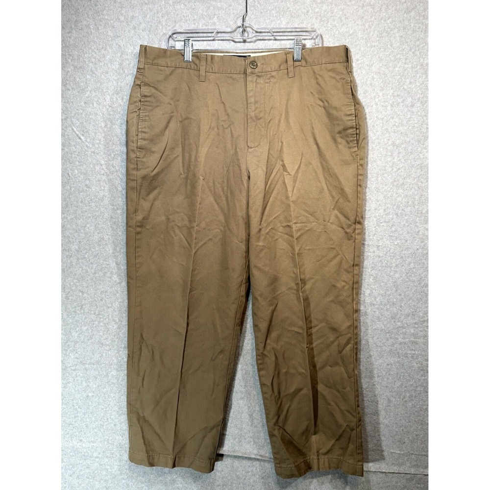 Faded Glory Pants Men 38 X 30 Khaki 100% Cotton Relaxed Fit Straight Leg Zip Fly